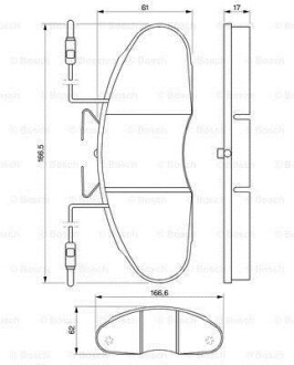 Тормозные колодки дисковые, комплект BOSCH 0 986 424 080