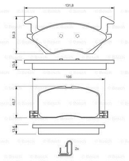 Тормозные колодки дисковые, комплект BOSCH 0 986 424 264