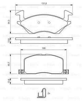 Тормозные колодки дисковые, комплект BOSCH 0 986 424 264