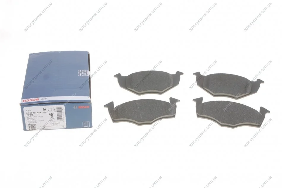 Колодки гальмівні (передні) Seat Cordoba/Ibiza II 93-02/VW Golf III 91-99/Polo 95-02 BOSCH 0 986 424 449 (фото 1)