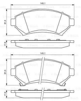 Тормозные колодки дисковые, комплект BOSCH 0 986 424 466