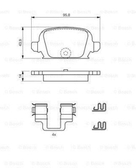 Тормозные колодки дисковые, комплект BOSCH 0 986 424 528