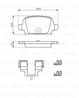 Тормозные колодки дисковые, комплект BOSCH 0 986 424 528