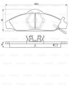 Тормозные колодки дисковые, комплект BOSCH 0 986 424 551