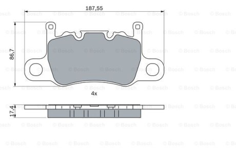 Тормозные колодки дисковые, комплект BOSCH 0 986 424 605