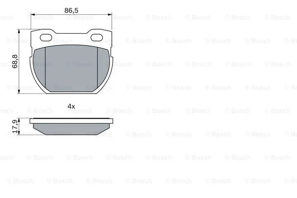 Тормозные колодки дисковые, комплект BOSCH 0 986 424 606 (фото 1)