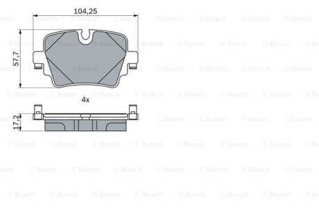 Тормозные колодки дисковые, комплект BOSCH 0 986 424 623