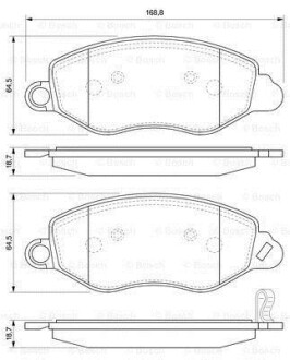 Тормозные колодки дисковые, комплект BOSCH 0 986 424 657