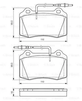 Тормозные колодки дисковые, комплект BOSCH 0 986 424 658