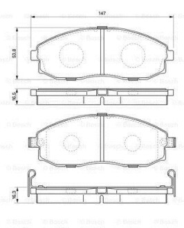 Тормозные колодки дисковые, комплект BOSCH 0 986 424 670