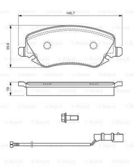 Тормозные колодки дисковые, комплект BOSCH 0 986 424 679