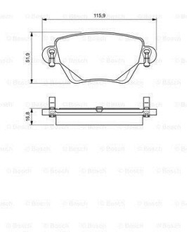 Тормозные колодки дисковые, комплект BOSCH 0 986 424 683