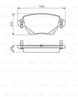 Тормозные колодки дисковые, комплект BOSCH 0 986 424 683