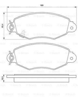 Тормозные колодки дисковые, комплект BOSCH 0 986 424 691 (фото 1)