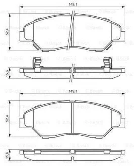 Тормозные колодки дисковые, комплект BOSCH 0 986 424 696