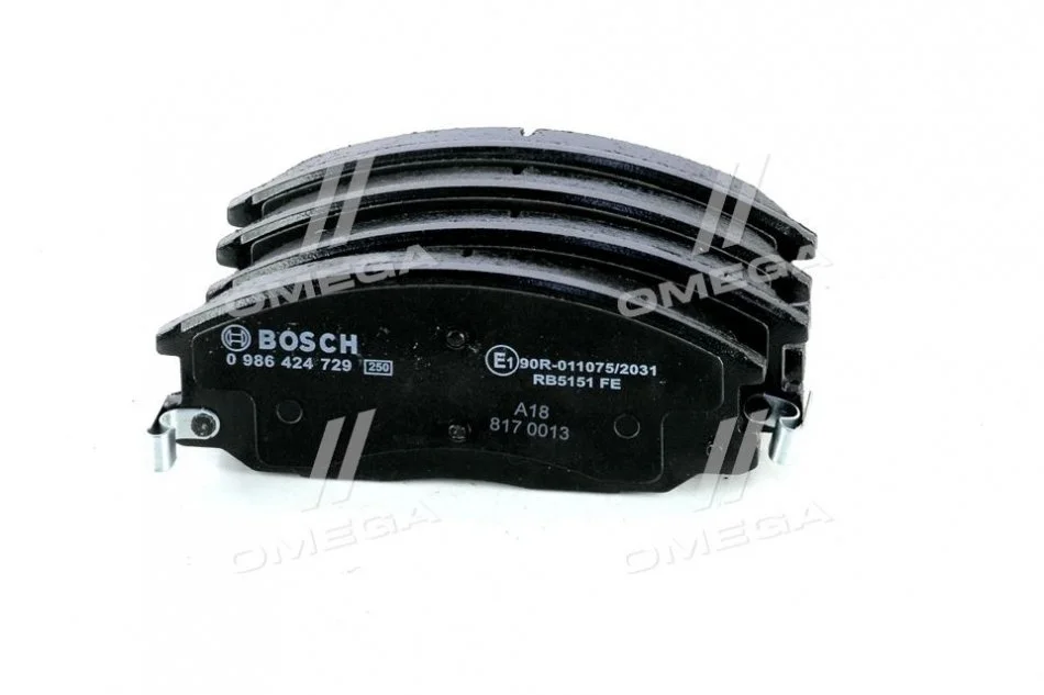Гальмівні колодки, дискові. BOSCH 0 986 424 729 (фото 1)