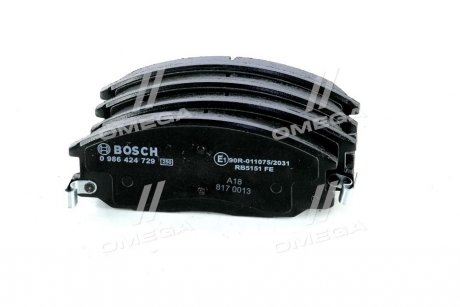 Тормозные колодки, дисковые. BOSCH 0 986 424 729 (фото 1)