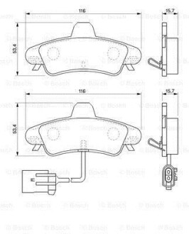 Тормозные колодки дисковые, комплект BOSCH 0 986 424 745