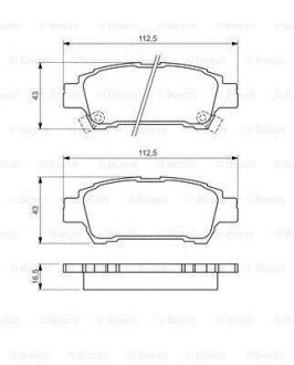 Колодки гальмівні (задні) Toyota Avensis/ Privia 2.0/2.0D 01-09 BOSCH 0 986 424 762