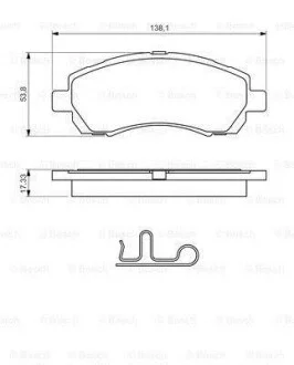 Тормозные колодки дисковые, комплект BOSCH 0 986 424 770