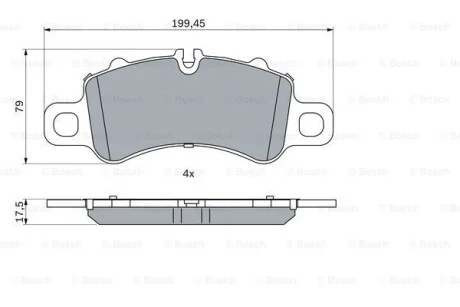 Тормозные колодки дисковые, комплект BOSCH 0 986 424 847