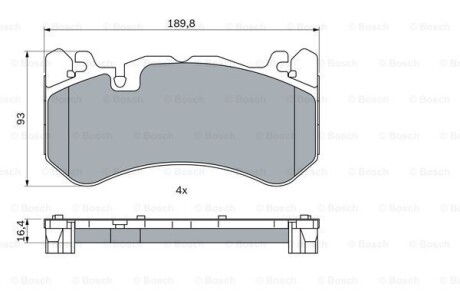 Тормозные колодки дисковые, комплект BOSCH 0 986 424 861