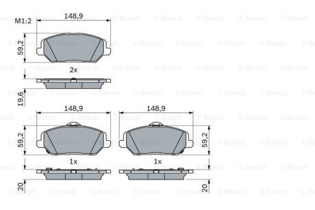 Колодки гальмівні (передні) Hyundai i30 16-/Kia Ceed/Pro Ceed 18- BOSCH 0 986 424 862