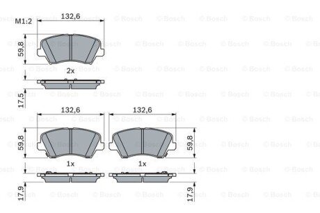 Колодки гальмівні (передні) Hyundai i30 16-/Kia Ceed 18- BOSCH 0 986 424 863