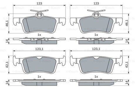 Тормозные колодки дисковые, комплект BOSCH 0 986 424 866