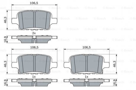 Тормозные колодки, дисковые. BOSCH 0 986 424 870