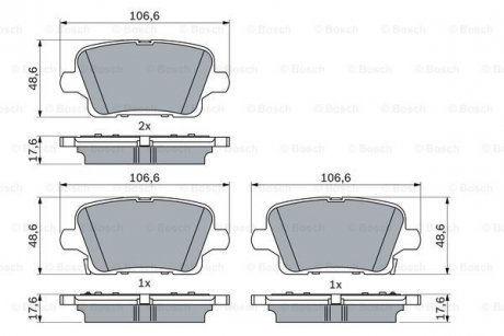 Гальмівні колодки, дискові BOSCH 0 986 424 872