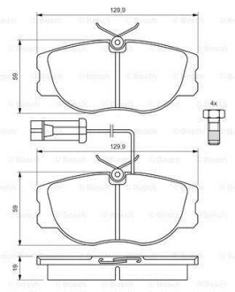 Тормозные колодки дисковые, комплект BOSCH 0 986 460 942