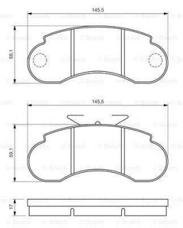 Тормозные колодки дисковые, комплект BOSCH 0 986 460 947