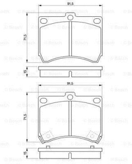 Тормозные колодки дисковые, комплект BOSCH 0 986 460 974