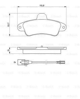 Тормозные колодки дисковые, комплект BOSCH 0 986 460 991