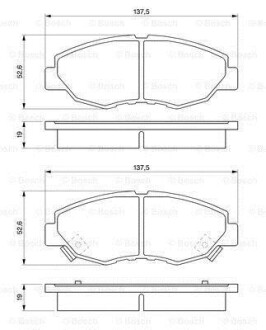 Тормозные колодки дисковые, комплект BOSCH 0 986 461 124