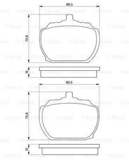 Тормозные колодки дисковые, комплект BOSCH 0 986 463 641