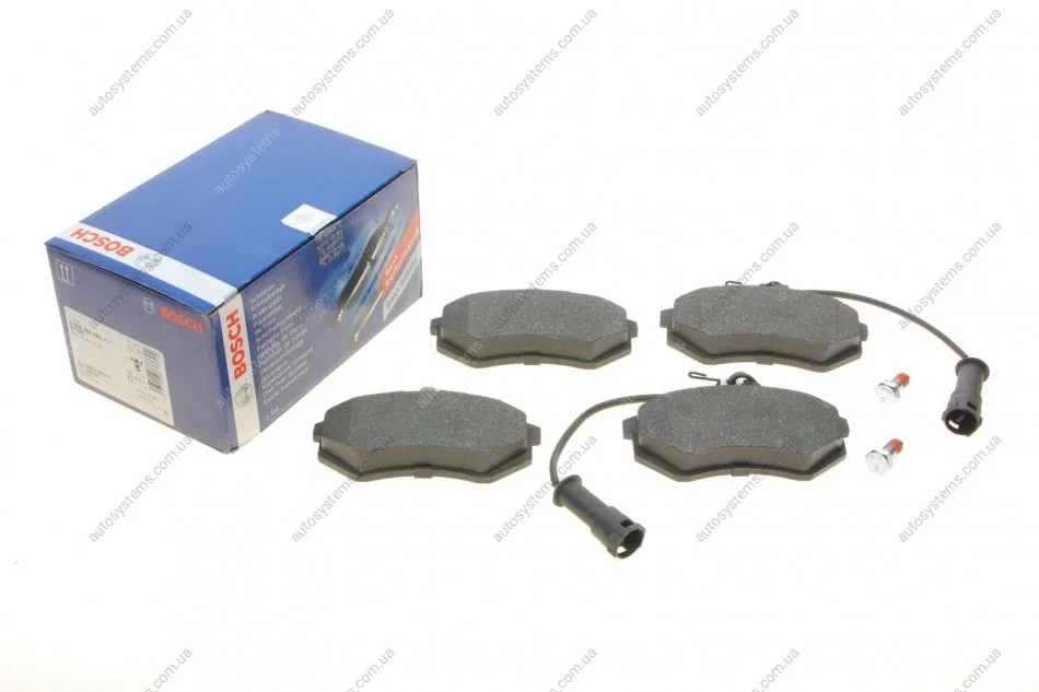 Колодки гальмівні (передні) Audi 80/100 -90 (з датчиком) BOSCH 0 986 466 693 (фото 1)
