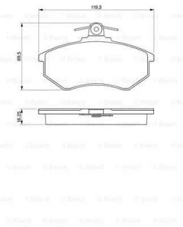 Тормозные колодки дисковые, комплект BOSCH 0 986 466 698