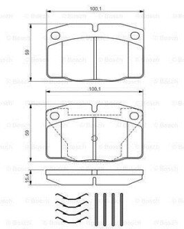 Колодки гальмівні (передні) Opel Ascona C 75-88//Vectra A 83-95/Kadett E 79-93 BOSCH 0 986 469 390