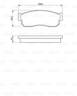 Колодки гальмівні (передні) Nissan Sunny 82-91/Subaru Justy 87-96 BOSCH 0 986 469 580