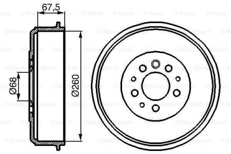 Тормозной барабан задний BOSCH 0 986 477 046