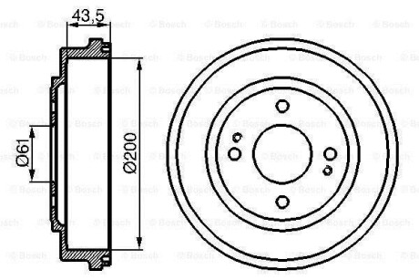 Тормозной барабан задний BOSCH 0 986 477 081