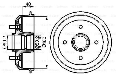 Тормозной барабан задний BOSCH 0 986 477 099