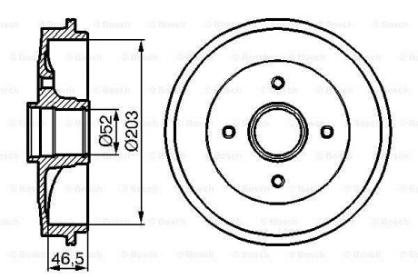 Тормозной барабан задний BOSCH 0 986 477 124