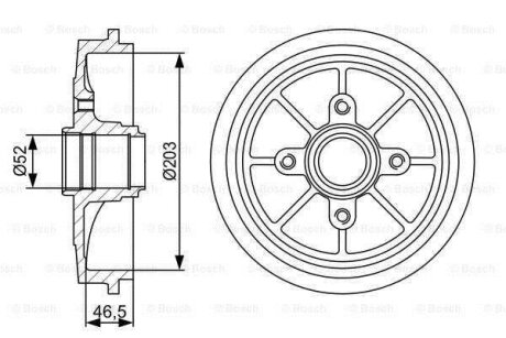 Тормозной барабан задний BOSCH 0 986 477 126