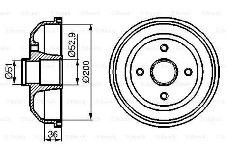 Тормозной барабан задний BOSCH 0 986 477 134