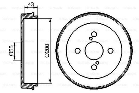 Тормозной барабан задний BOSCH 0 986 477 138