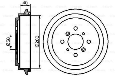 Тормозной барабан задний BOSCH 0 986 477 141