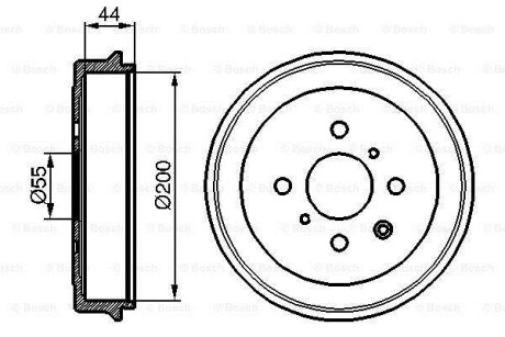 Тормозной барабан задний BOSCH 0 986 477 148